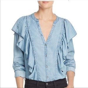 PAIGE Ruffle Chambray Shirt